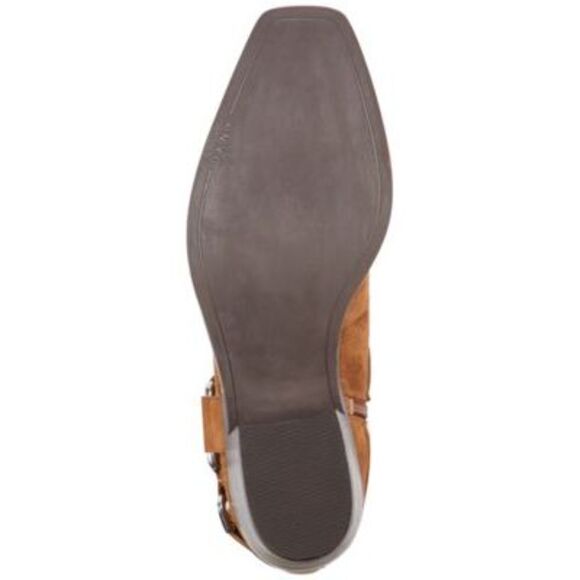 DKNY Womens Brown Harness Strap Mina Square Toe Block Heel Leather Booties 6 M - Picture 4 of 4